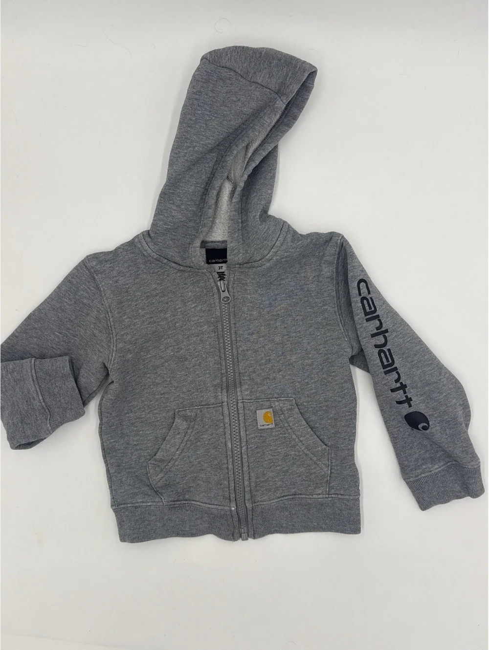 Carhartt Toddler 3T Gray Fleece-Lined Hoodie Sweatshirt